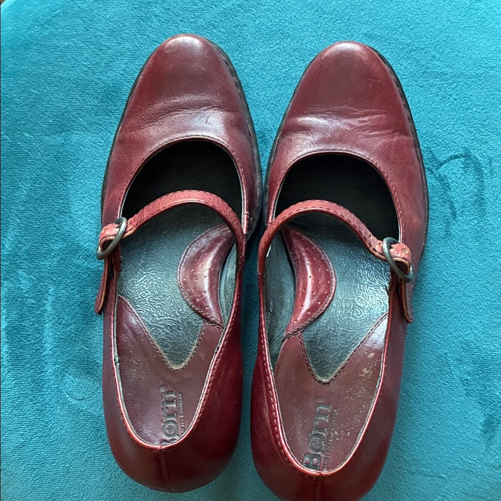 Born Burgundy Mary Jane Flats